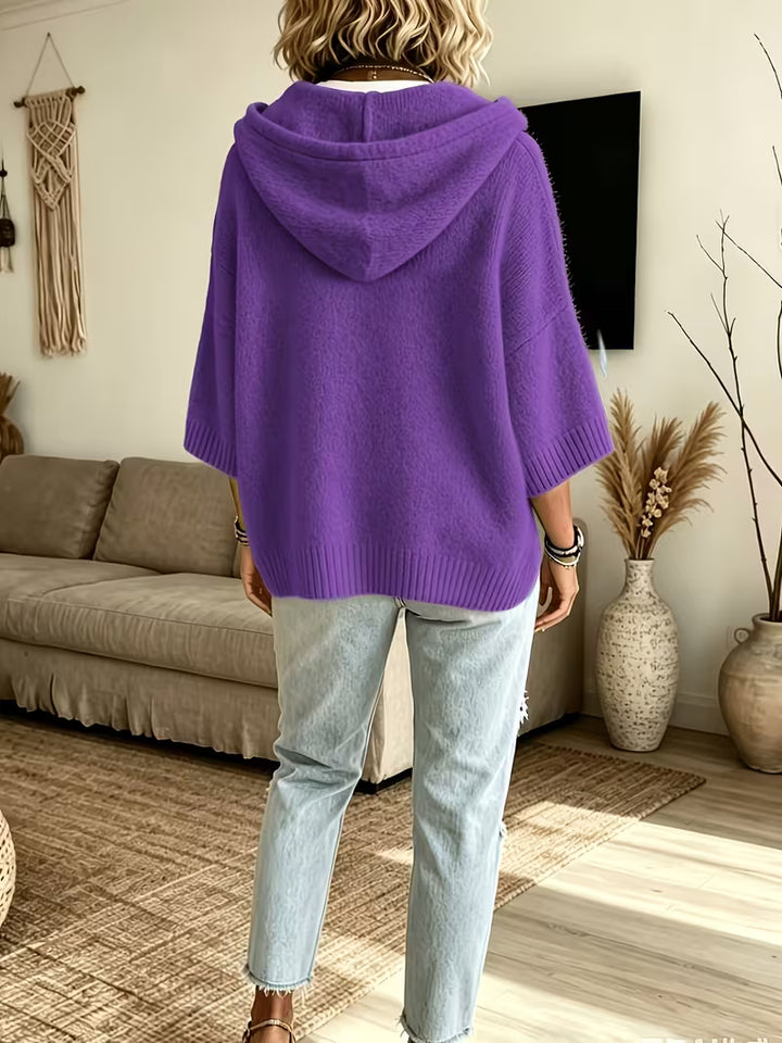 Giselle | Cozy Hooded Knit Poncho