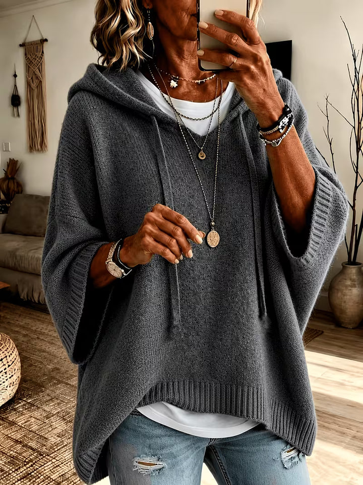 Giselle | Cozy Hooded Knit Poncho