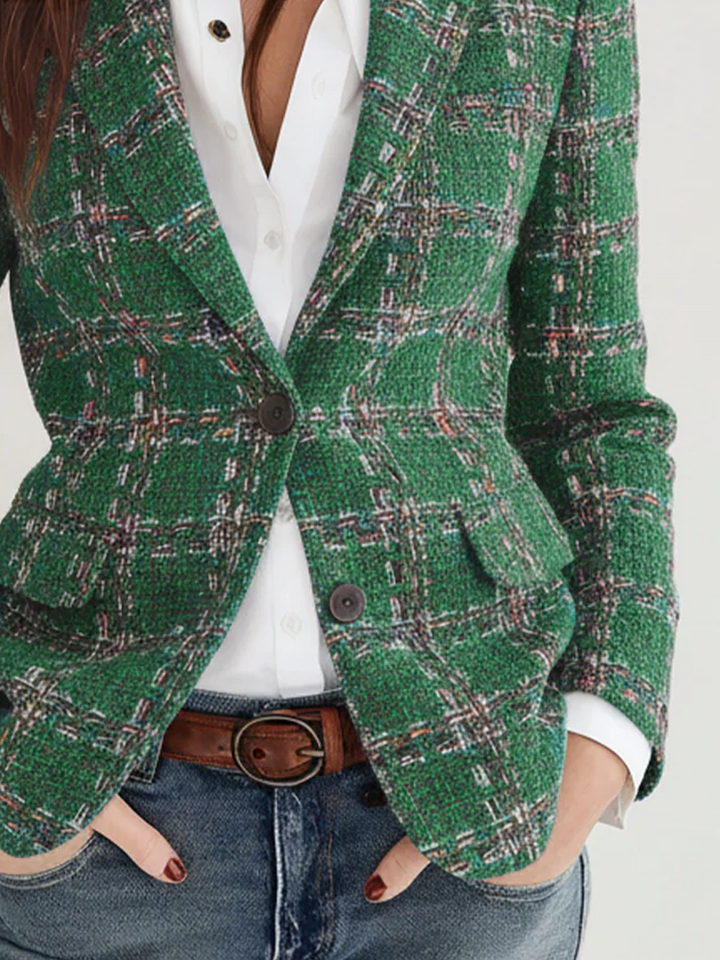 Fiona | Retro Plaid Blazer