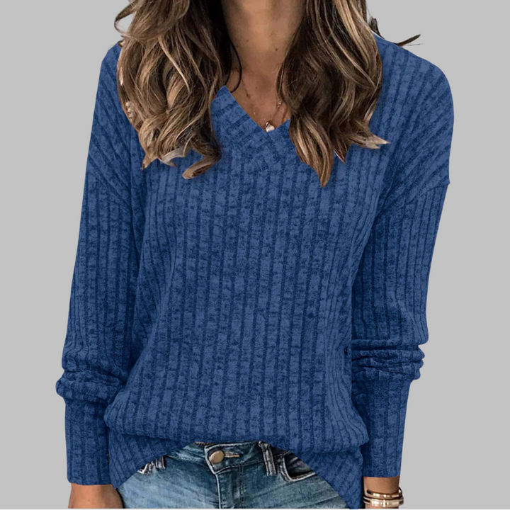 Deri | Comfy V-Neck Long Sleeve Top