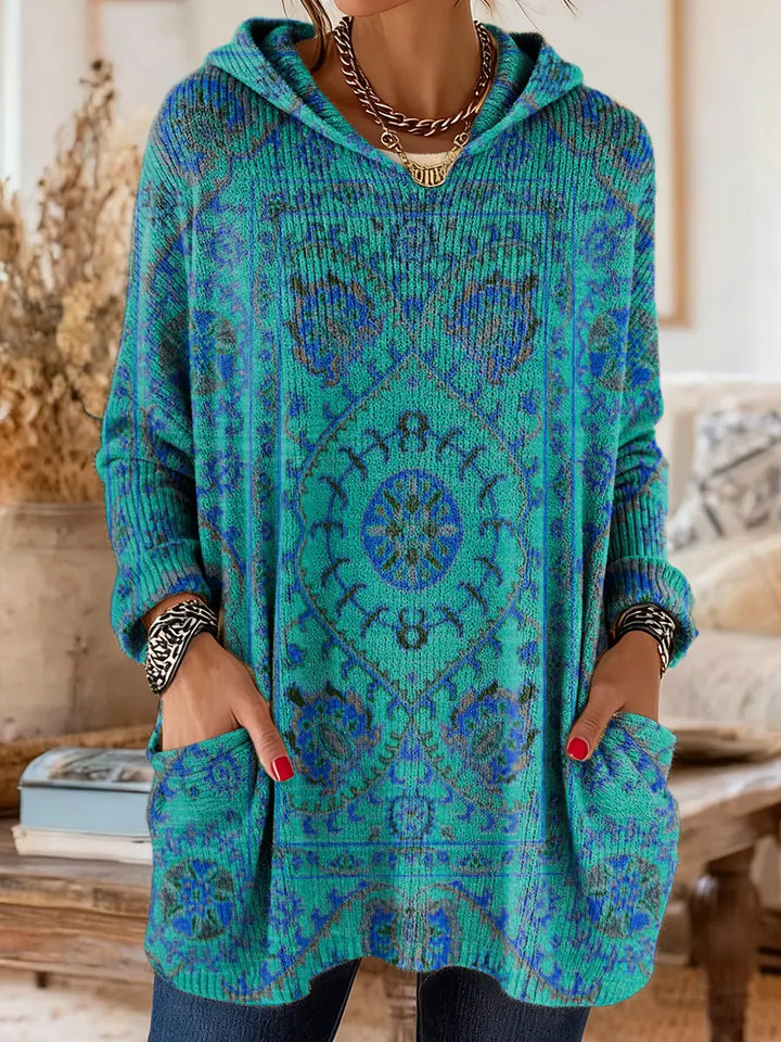 Alice | Retro Ethnic Print Hooded Tunic
