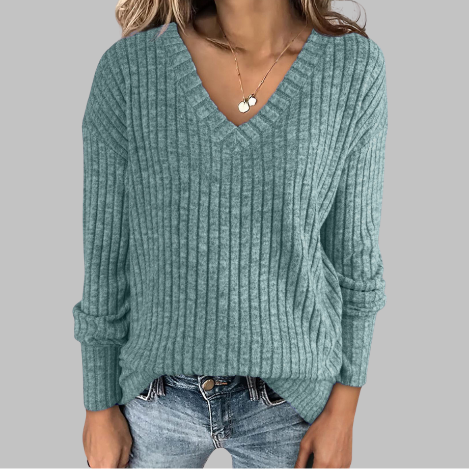 Deri | Comfy V-Neck Long Sleeve Top