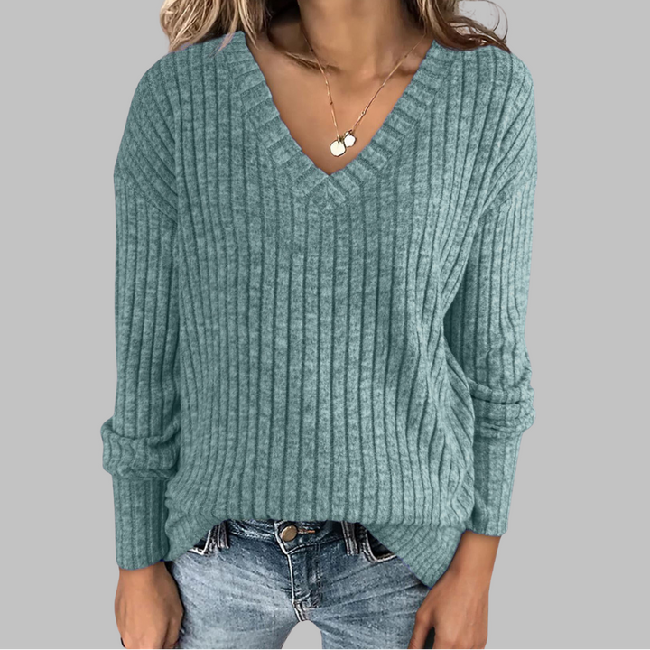 Deri | Comfy V-Neck Long Sleeve Top