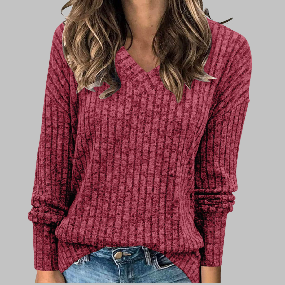 Deri | Comfy V-Neck Long Sleeve Top