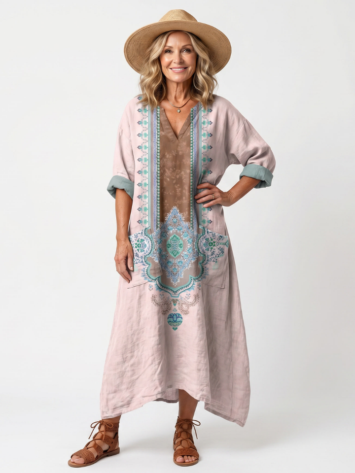 Kenza | Designer Panel Relaxed Pocket Midi Dress