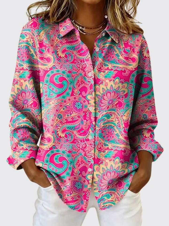Joanna | Paisley Print Button-Up Blouse