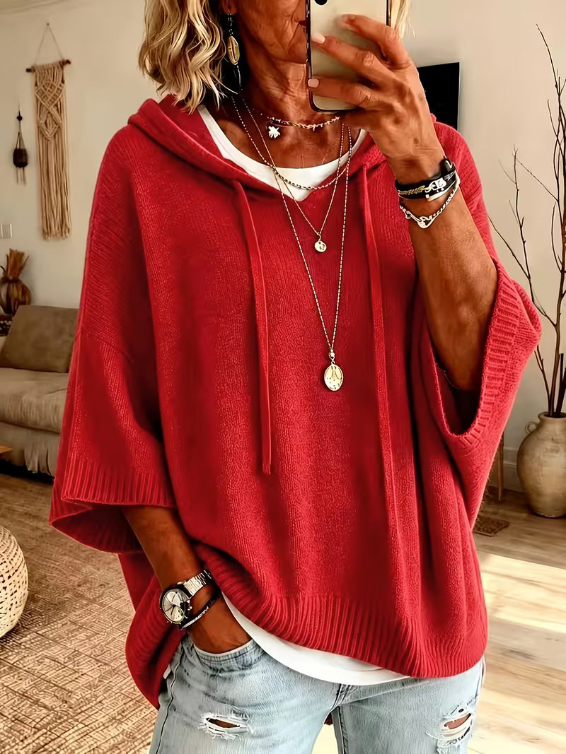 Giselle | Cozy Hooded Knit Poncho