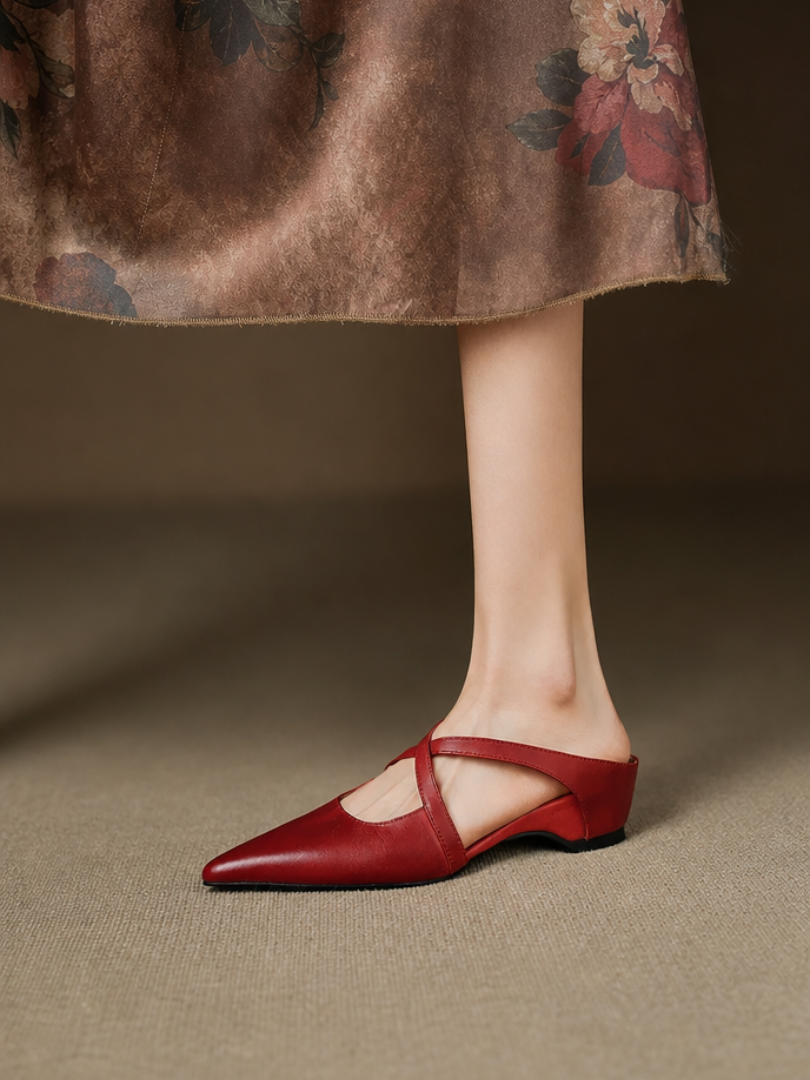 Carmela | Pointed Mules with Crossed Straps