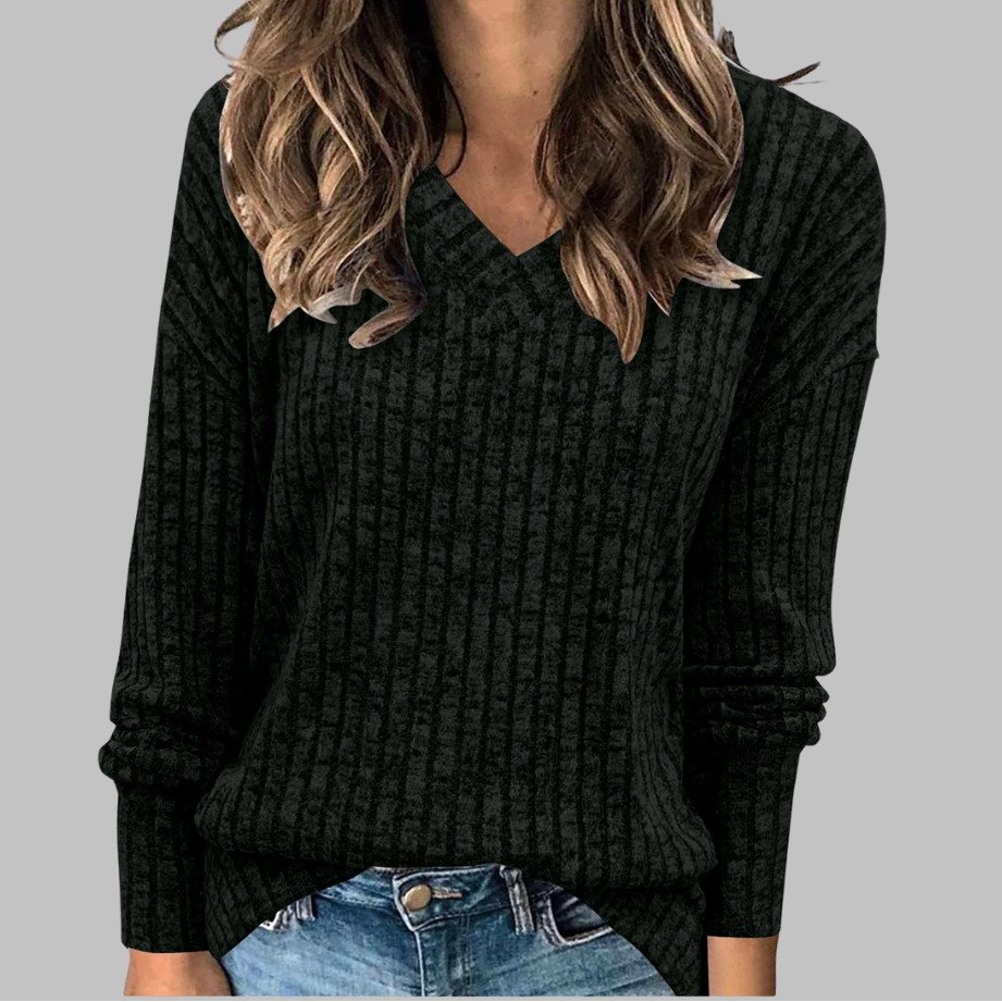 Deri | Comfy V-Neck Long Sleeve Top