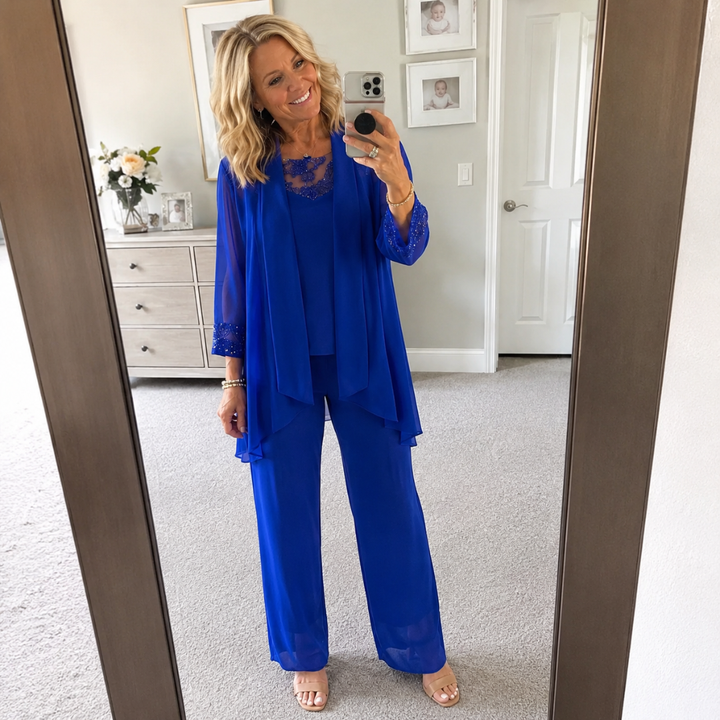 Eleanor | Flowing Jacket & Wide-Leg Pant Set