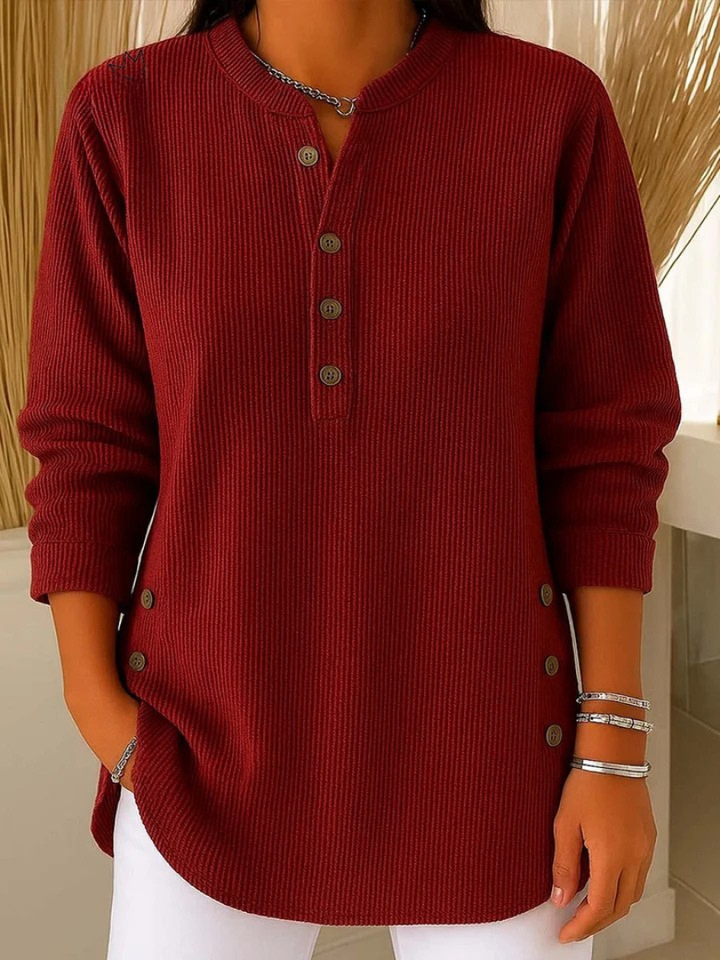 Eden | Button Henley Tunic Sweater