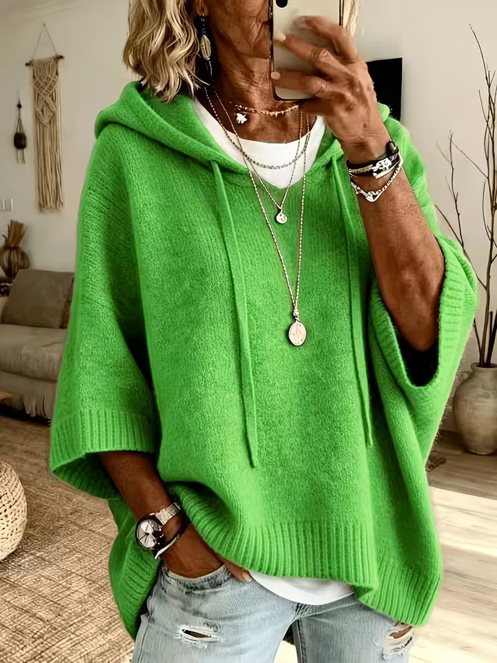 Giselle | Cozy Hooded Knit Poncho