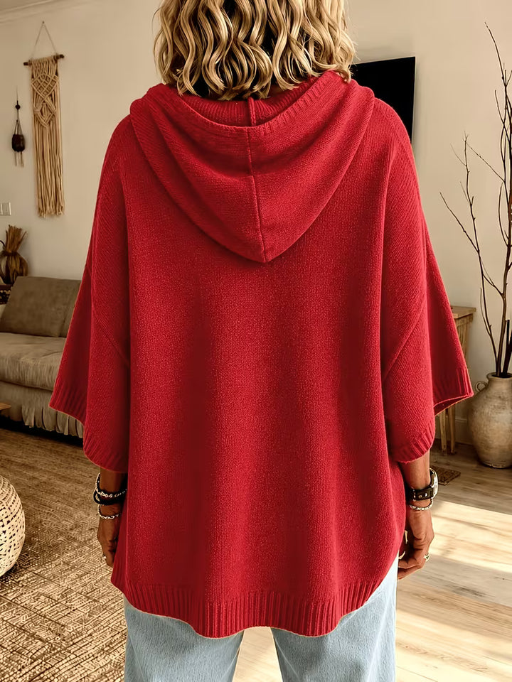 Giselle | Cozy Hooded Knit Poncho