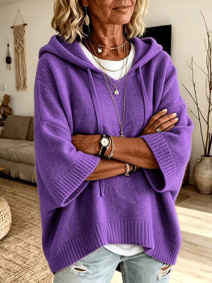 Giselle | Cozy Hooded Knit Poncho