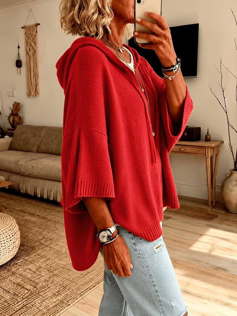 Giselle | Cozy Hooded Knit Poncho