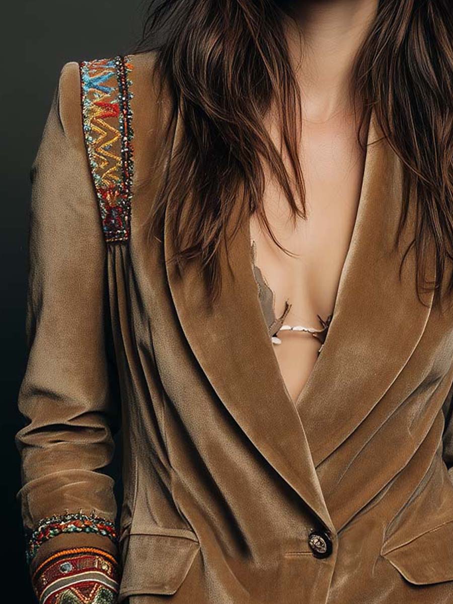 Giselle | Embroidered Bohemian-Style Blazer