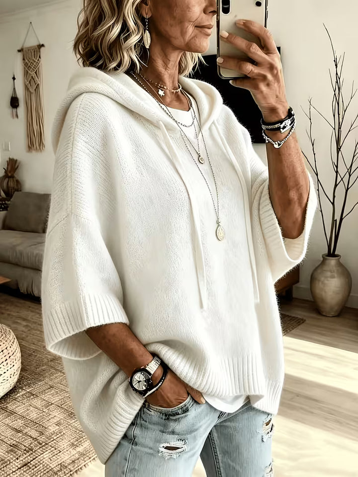 Giselle | Cozy Hooded Knit Poncho