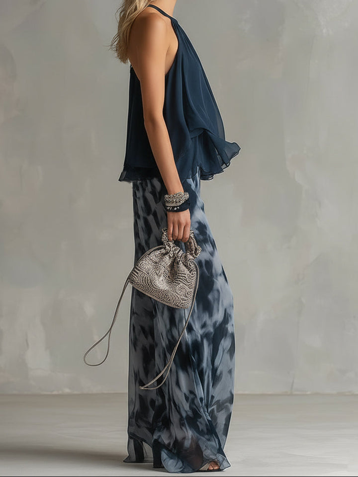 Elise | Elegant Set with Flowing Top and Wide Trousers