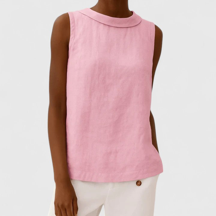 Jamie | Elegant Top with Roll Collar