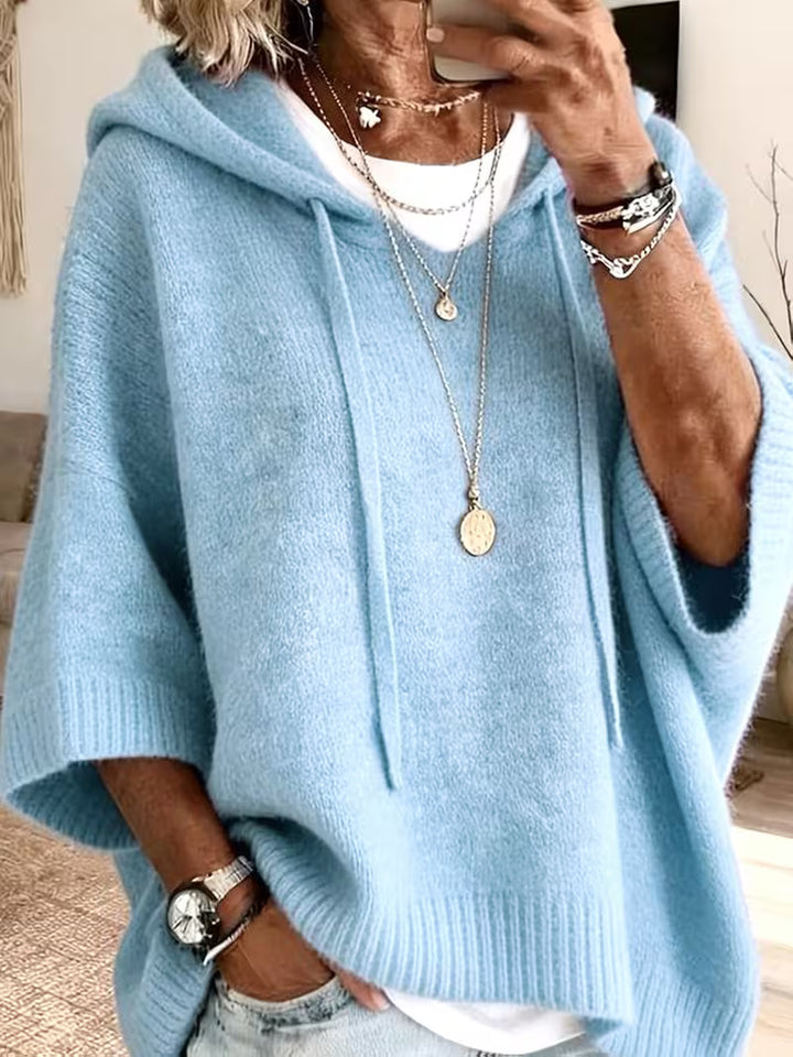 Giselle | Cozy Hooded Knit Poncho