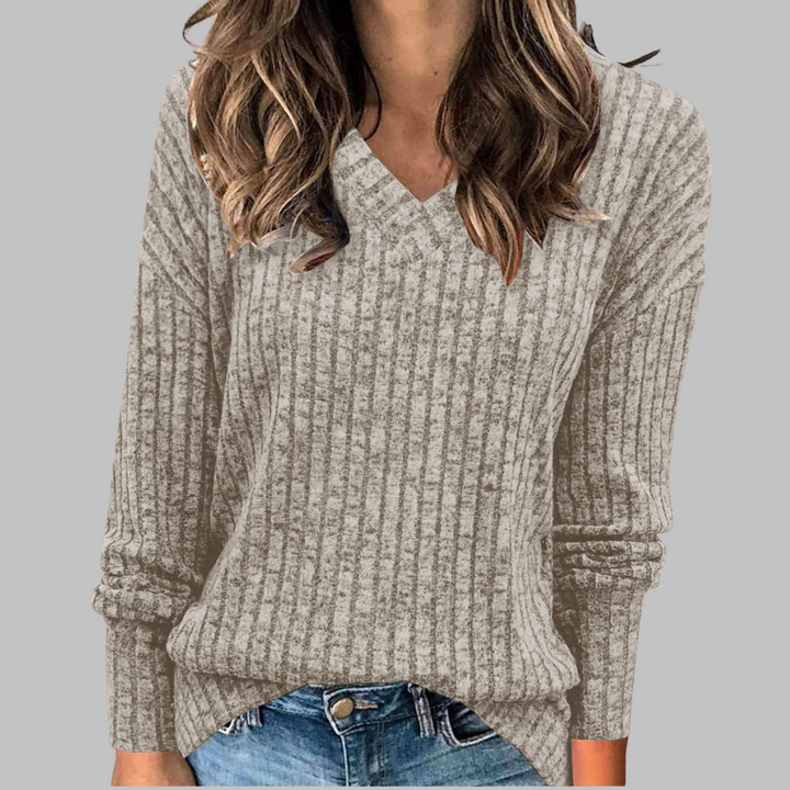Deri | Comfy V-Neck Long Sleeve Top