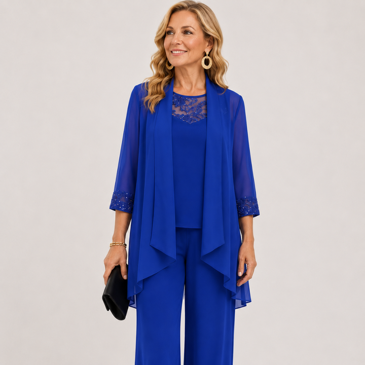 Eleanor | Flowing Jacket & Wide-Leg Pant Set