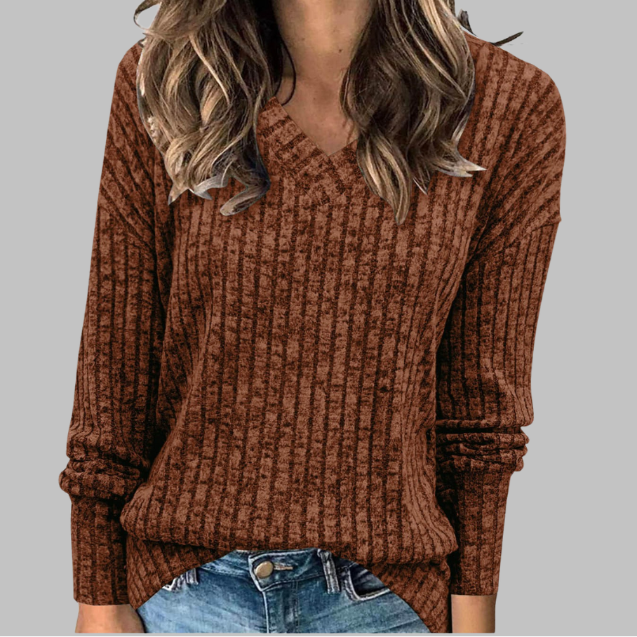Deri | Comfy V-Neck Long Sleeve Top
