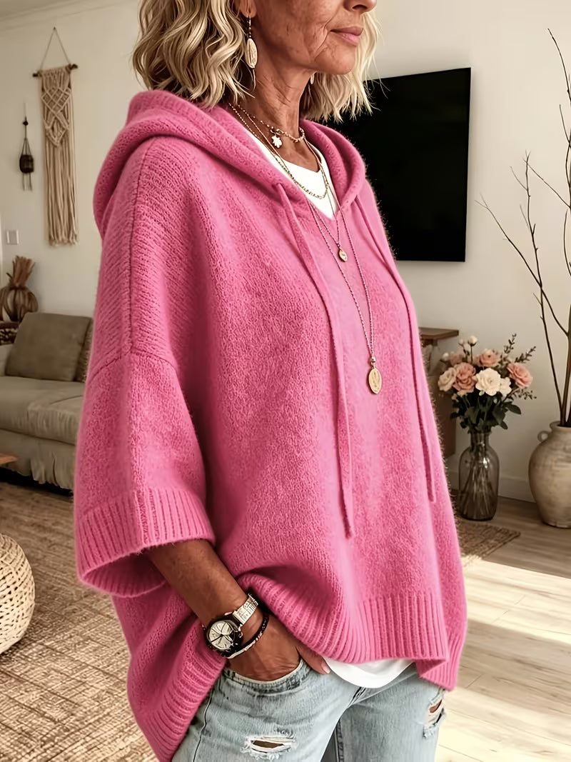 Giselle | Cozy Hooded Knit Poncho