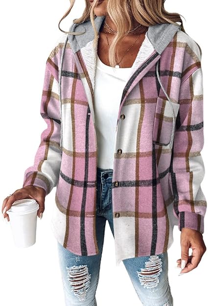 Alyssa | Casual Plaid Hooded Button Jacket