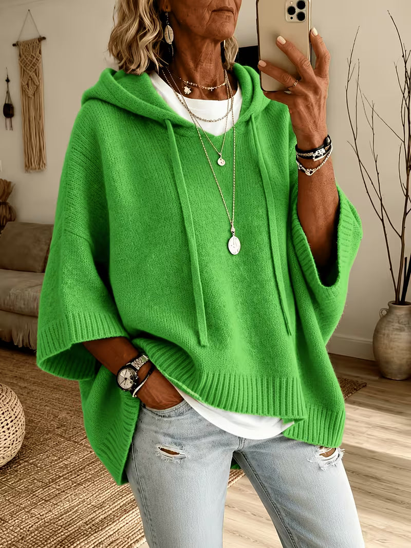 Giselle | Cozy Hooded Knit Poncho