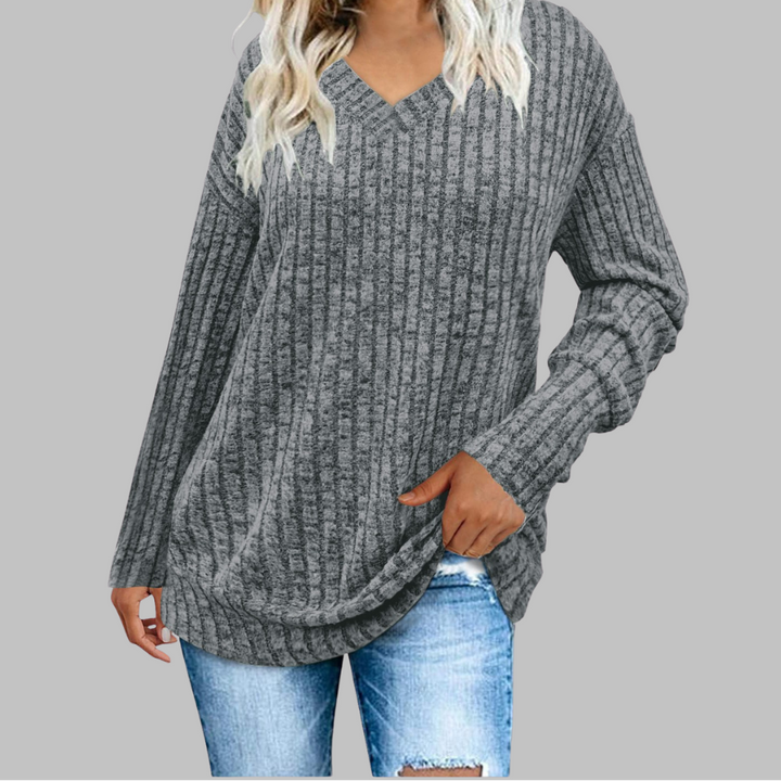 Deri | Comfy V-Neck Long Sleeve Top