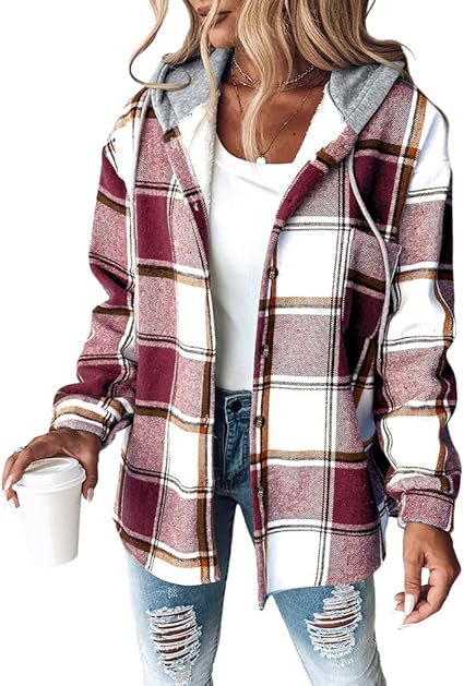 Alyssa | Casual Plaid Hooded Button Jacket