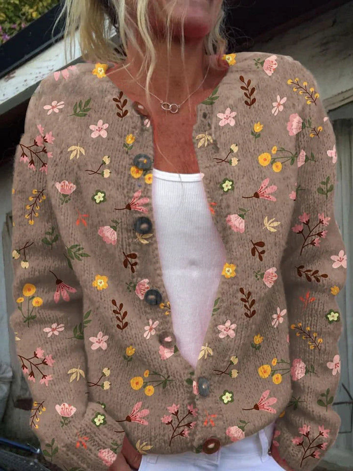 Jacqueline | Knitted Vest with Floral Pattern