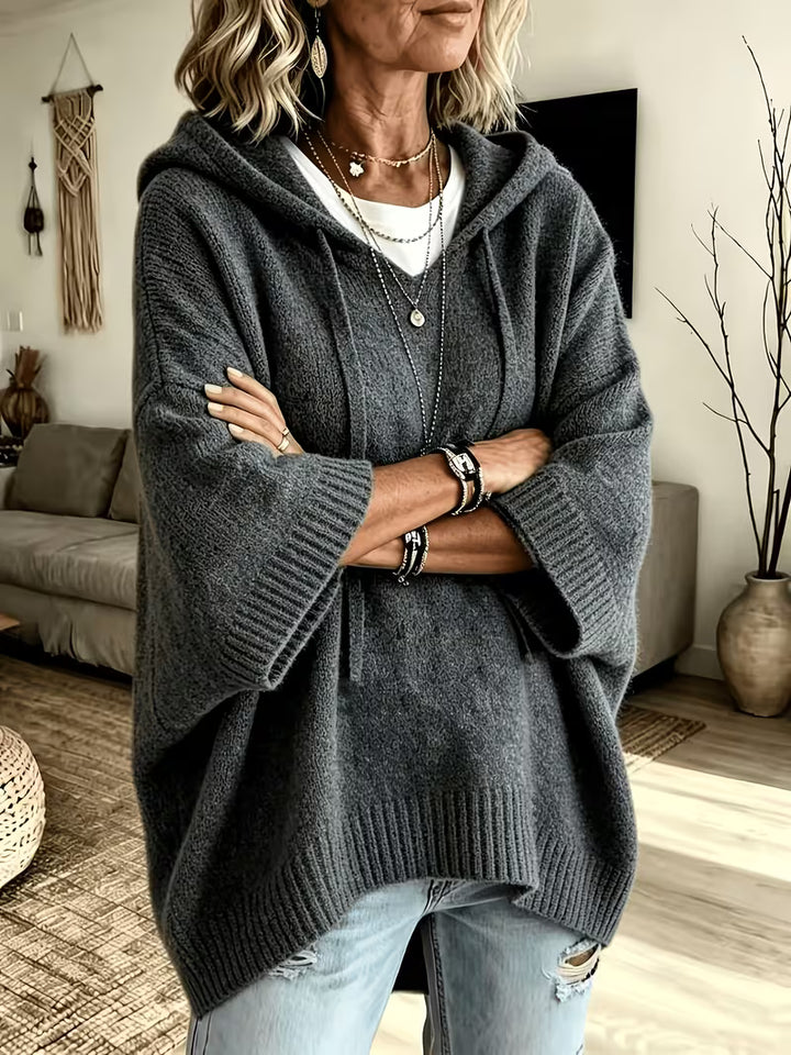 Giselle | Cozy Hooded Knit Poncho