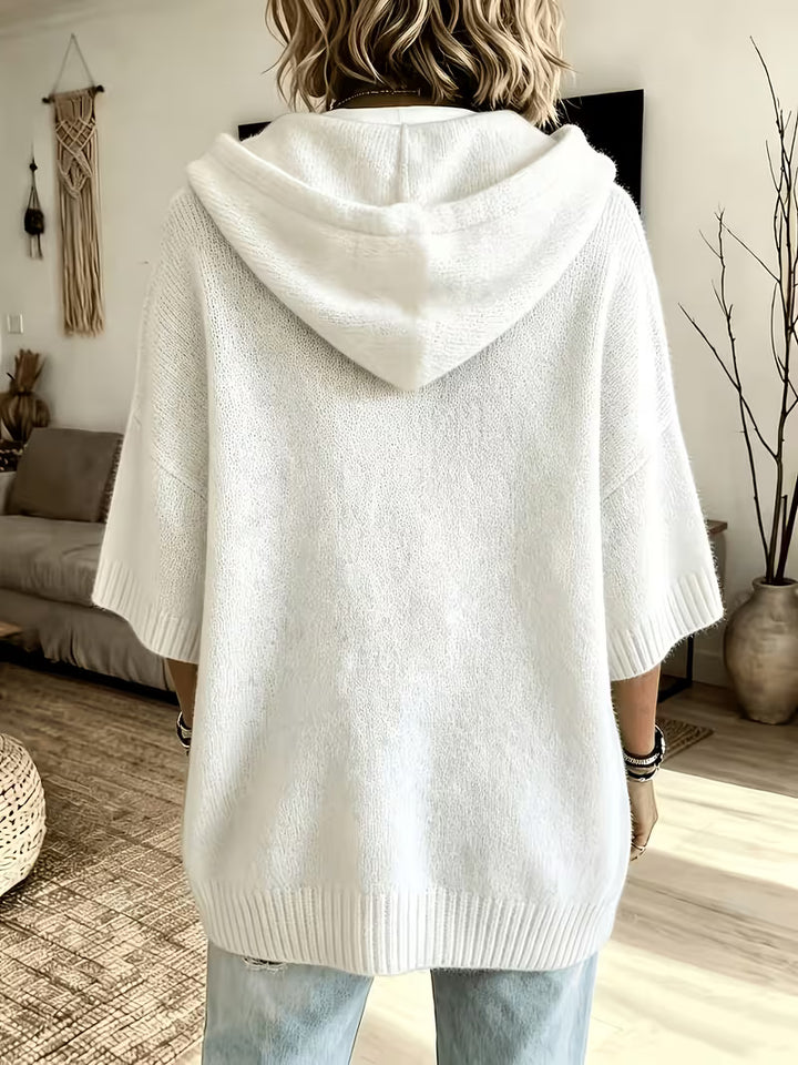 Giselle | Cozy Hooded Knit Poncho