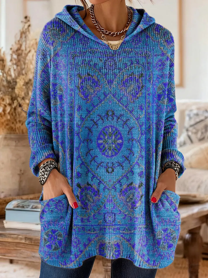 Alice | Retro Ethnic Print Hooded Tunic