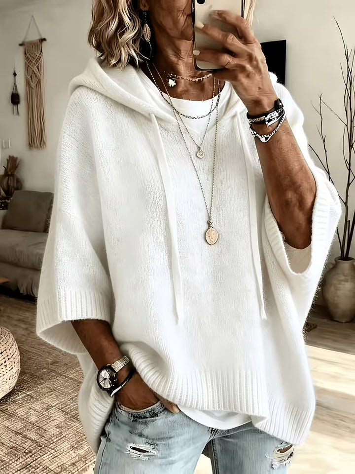 Giselle | Cozy Hooded Knit Poncho