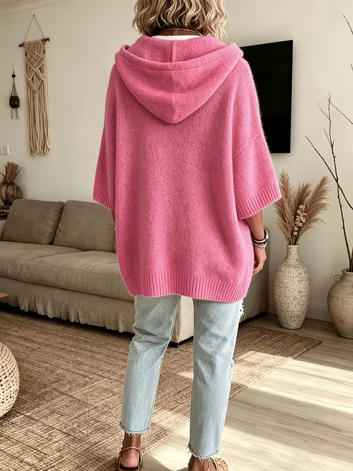 Giselle | Cozy Hooded Knit Poncho