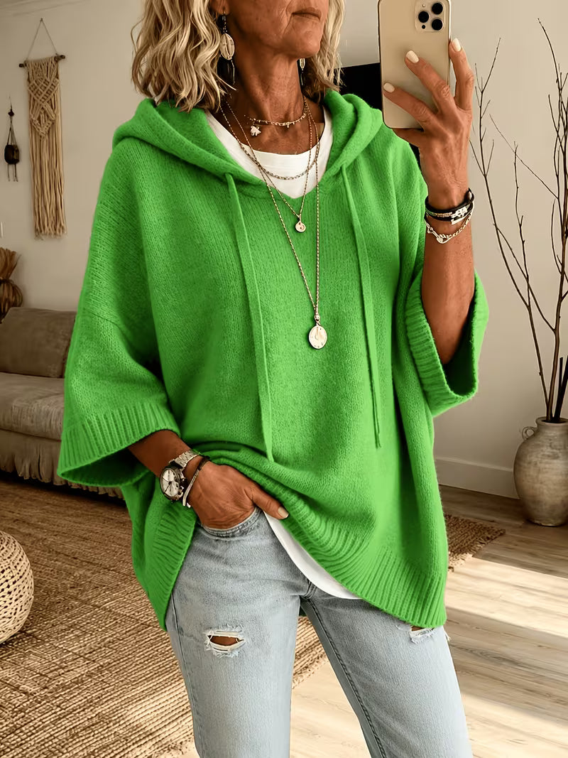 Giselle | Cozy Hooded Knit Poncho