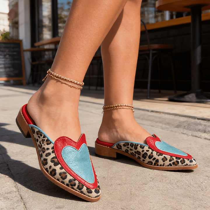 Perla | Backless Mules with Leopard Print