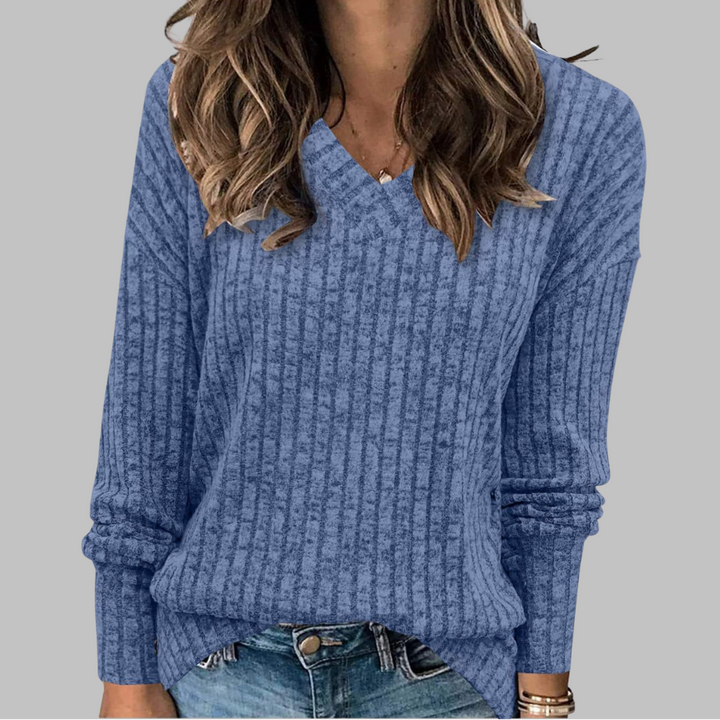 Deri | Comfy V-Neck Long Sleeve Top