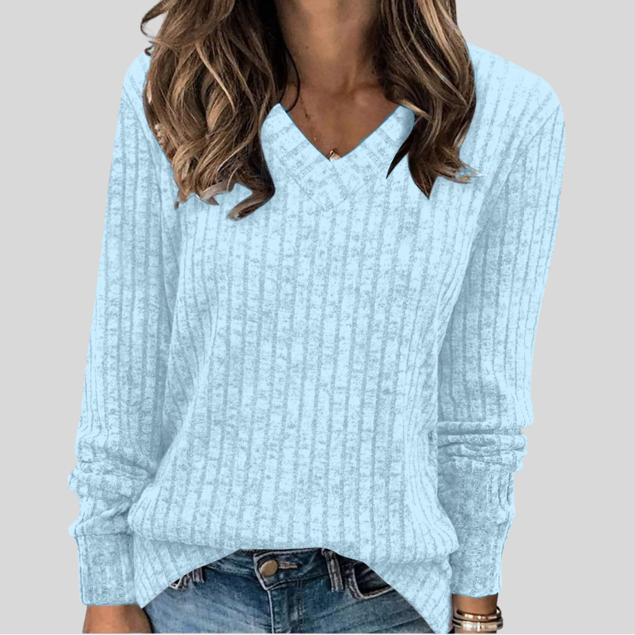 Deri | Comfy V-Neck Long Sleeve Top