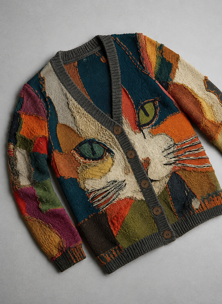 Zaria | Artistic Cat Statement Cardigan