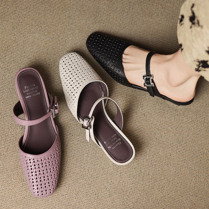 Ovia Genuine Leather Mules