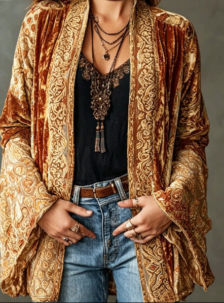 Carcy | Boho Embroidered Kimono Cardigan