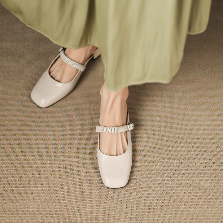 Novie Genuine Leather Mary Jane Mules