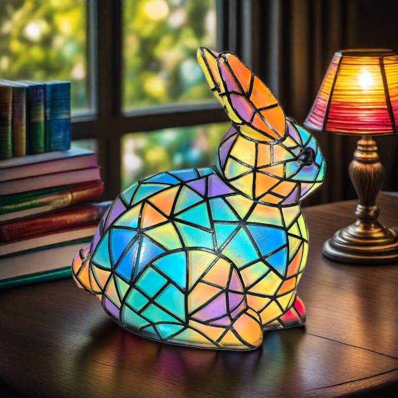 Magical Colored Glass Rabbit Lamp