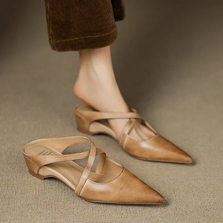 Carmela | Pointed Mules with Crossed Straps
