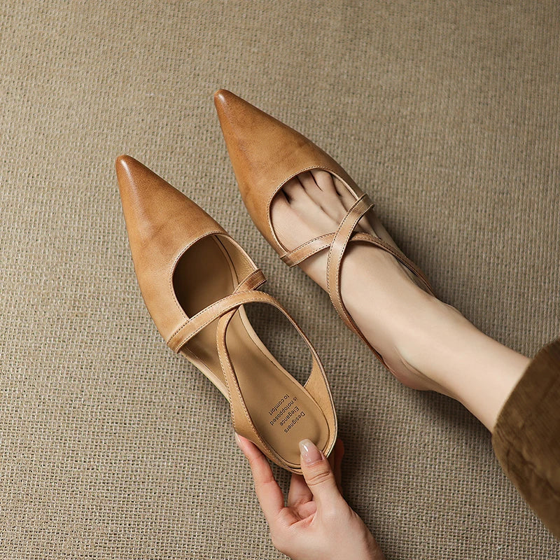 Carmela | Pointed Mules with Crossed Straps