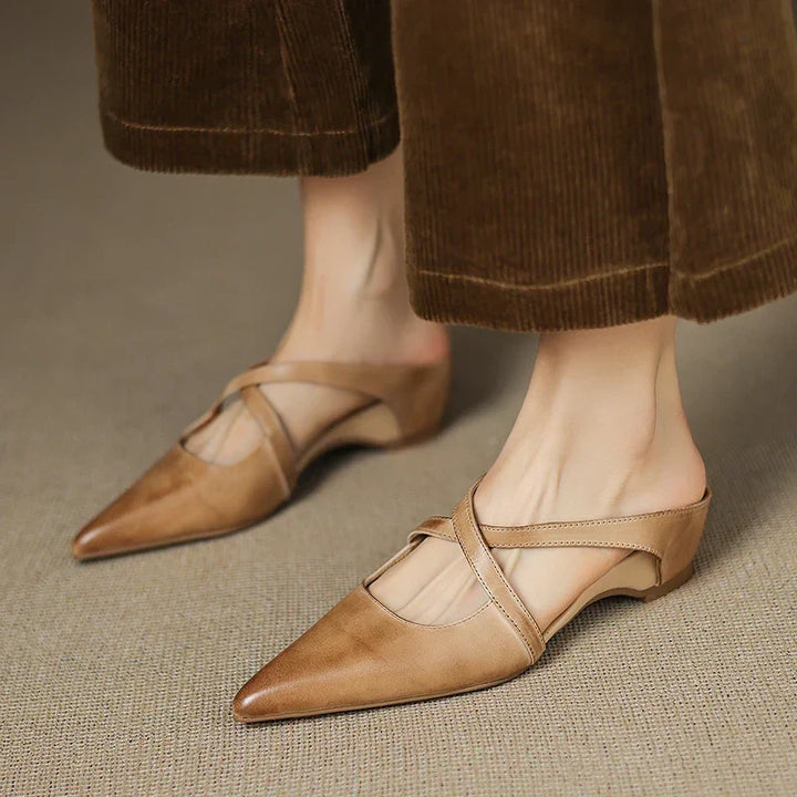 Carmela | Pointed Mules with Crossed Straps